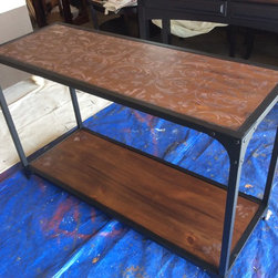 Industrial Sofa Table Stain & Stencil - Living Room Furniture