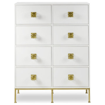 Tanley Chest 8-Drawer White Lacquer