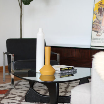 Vintage Movie Poster and Noguchi Coffee Table in LA Modern Home