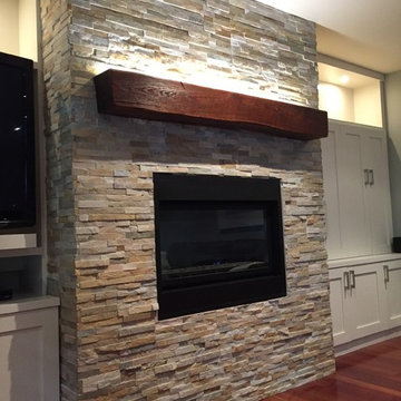 Fireplace with Barn Beam Mantel