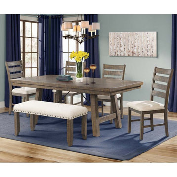 Picket House Furnishings Dex 6 Piece Dining Set in Walnut and Cream