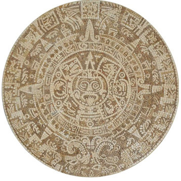 Mosaic Medallion, Mayan Calendar, 39"x39"