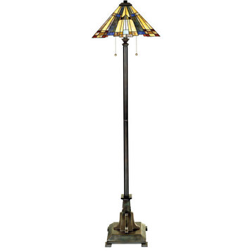 Quoizel TFF16191A5VA Inglenook 2 Light Floor Lamp in Valiant Bronze