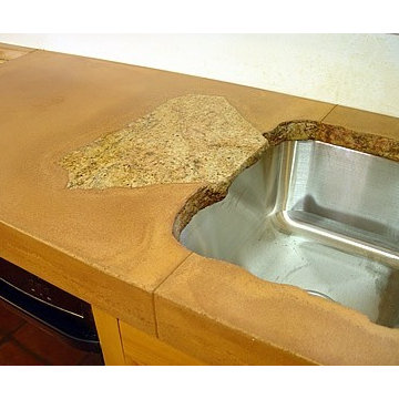 Concrete Countertops that Look Like Granite Slabs
