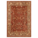 Bareens Designer Rugs - Bohemien Ziegler Inez Rust Beige Hand-Knotted Wool Rug - 8'10'' x 11'10'' - Enhance the ambiance of your home with this magnificent Persian-influenced Turkish hand-knotted rug made by skilled artisans capable of creating the most exceptional vegetable dyes and hand-spun wool. This exquisite handmade rug is a one-of-a-kind Peshawar Kafkaz, otherwise identified as Chobi, Chobi Peshawar, Oushak, or Ziegler rug. These handmade rugs are crafted in Pakistan utilizing superior-quality wool imported from Australia, New Zealand, and Korea in two types of weaves: the Persian weave and the Mori weave. This rug is meticulously crafted by hand using the finest natural vegetable dyes extracted from local plants. The artisans use a blend of hand-spun local and fine merino wool, resulting in a rug with a compelling texture, higher lanolin content, and longer staple. The artisans occasionally incorporate natural or artificial silk into the pile to enhance specific motifs. The finished product is an awe-inspiring execution of flawless design and an understated palette that exudes elegance.