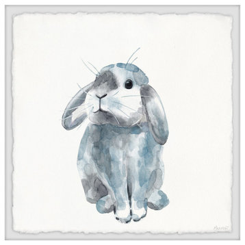 "Single Bunny" Framed Painting Print, 12x12