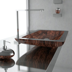 High-end Rectangular Bathroom Sink | Brown Black - Bathroom Sinks