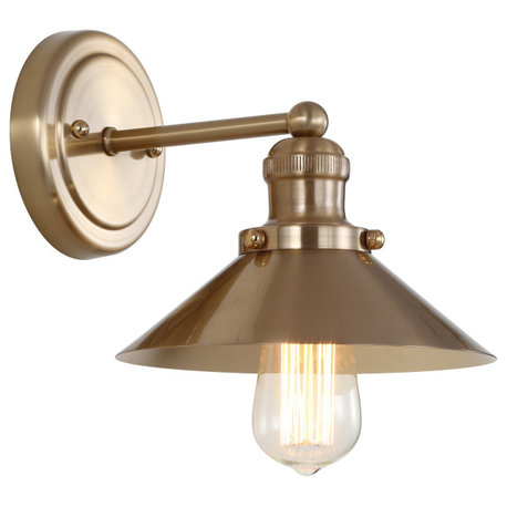 June Metal Shade Sconce, Brass Gold, 1-Light