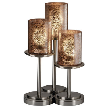 Fusion Dakota Table Lamp, Cylinder With Flat Rim With Mercury Glass