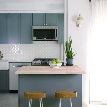 Traditional kitchen open living room