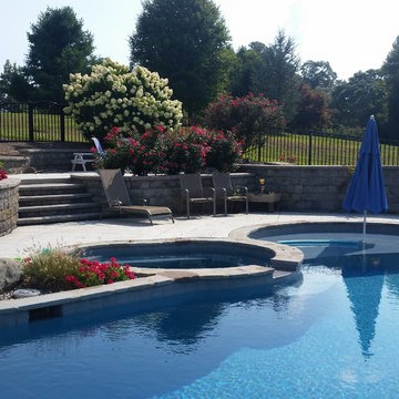 Custom Pool with spa & diving board
