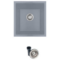 STYLISH 16"Dual Mount Single Bowl Gray Granite Kitchen Sink