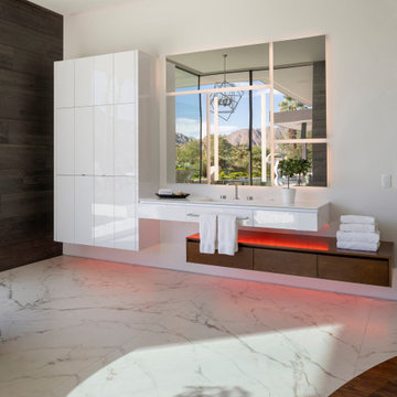 Serenity Indian Wells luxury desert mansion modern primary bathroom