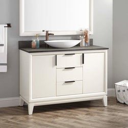 48" TALYN MAHOGANY VESSEL SINK VANITY - WHITE - Bathroom Vanities And Sink Consoles