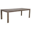 Benzara BM287810 Dining Table, Burnt Brown Eucalyptus Wood Frame, Plank Top