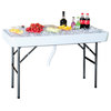 Modern Home 4' Party Ice Bin Table with Skirt - Portable Folding Tailgating Tab