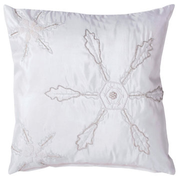 Vickerman QTx17054 Decorative 18"x18" Beaded Snowflakes Pillow