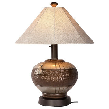Phoenix Bronze Outdoor Table Lamp, Bronze/Silver Shade