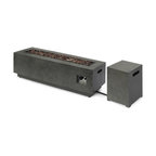 Hemmingway Outdoor Rectangular Fire Pit With Tank Holder, Concrete Finish