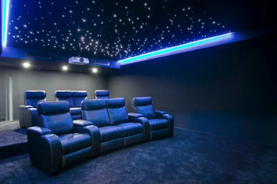 Inspiration for a modern home theatre in Sydney.