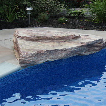 Custom Pool with Diving Rock