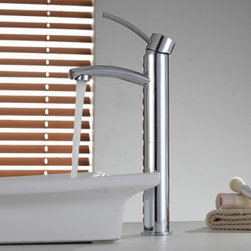 Chrome Finish Solid Brass Bathroom Sink Tap Tall T0543H - Bathroom Sink Faucets
