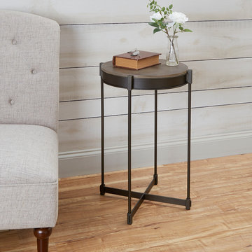 Asher Cross Base Metal End Table