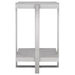 Uttermost - Uttermost Arnaut Accent Table White - This Clean Contemporary Accent Table Features Crisp Layers Of Faux Shagreen Shelves In Milk White With A Light Gray Glaze, Secured By Steel Supports In A Plated Brushed Silver Finish.