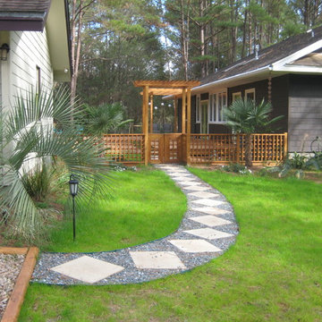 Graceful country walkway through arbor