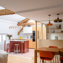 Avant/Après : Notes seventies pour loft familial à Montreuil