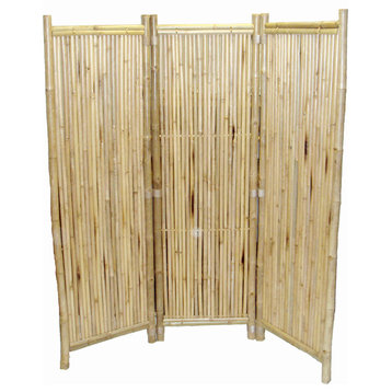 3 Screen Small Round Sticks Bamboo Panel