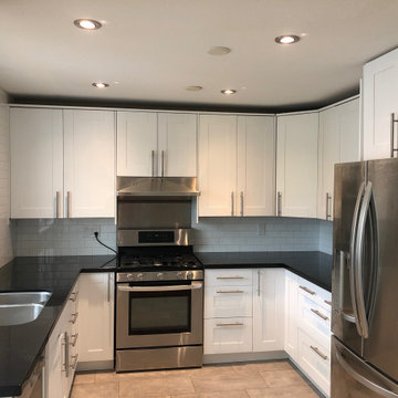 Kitchen Cabinet Refinishing - White - After Photo