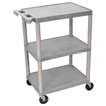 Luxor 3-Shelf Utility Cart, Gray