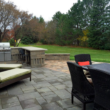 Multi-Level Patio with Outdoor Kitchen & Fire Pit in Kildeer, IL