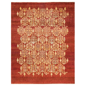 Eclectic, One-of-a-Kind Hand-Knotted Area Rug Red, 8'0"x10'4"