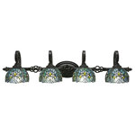 Toltec Lighting - Toltec Lighting 164-DG-9925 Elegant� - Four Light Bath Bar - Elegant? 4 Light Bath Bar Shown In Dark Granite Finish With 7" Turquoise Cypress Tiffany Glass.Assembly Required: TRUE Shade Included: TRUEDark Granite Finish with Turquoise Cypress Tiffany Glass *Number of Bulbs:4 *Wattage:100W *Bulb Type:Medium Base *Bulb Included:No *UL Approved:Yes