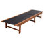 vidaXL 3-Piece Acacia Wood Sun Lounger Set With Black Textile