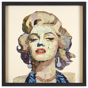 Homage to Marilyn Dimensional Collage Framed Graphic Art Under Glass Wall Art