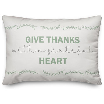 Give Thanks with a Grateful Heart 14"x20" Throw Pillow
