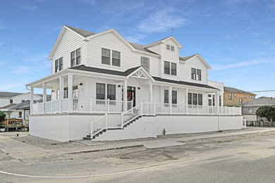 Example of a beach style exterior home design in New York