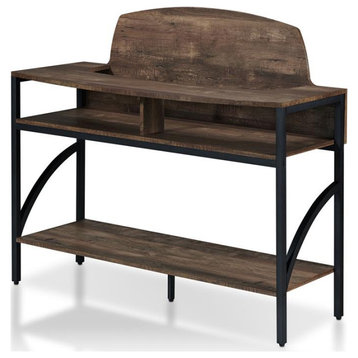 Furniture of America Rodricks Wood 3-Shelf Console Table in Reclaimed Oak
