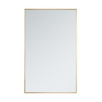 Elegant Decor Eternity 48" x 30" Contemporary Metal Frame Mirror in Brass