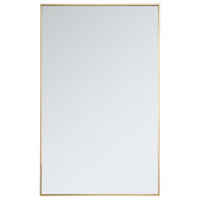 Elegant Decor Eternity 48" x 30" Contemporary Metal Frame Mirror in Brass