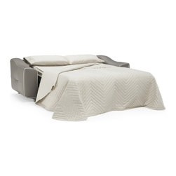 Natuzzi Editions Contemporary Leather Sofa Bed with Mattress - Sofas
