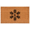 Calloway Mills Snowflake Monogram Doormat, 36"x72", Letter K
