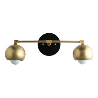 Mid-Century Modern Black/Brass Sphere Vanity - Contemporary - Bathroom ...