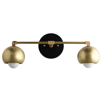 Mid-Century Modern Black/Brass Sphere Vanity