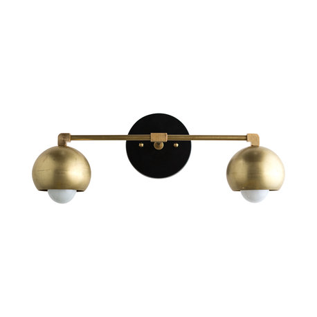 Mid-Century Modern Black/Brass Sphere Vanity