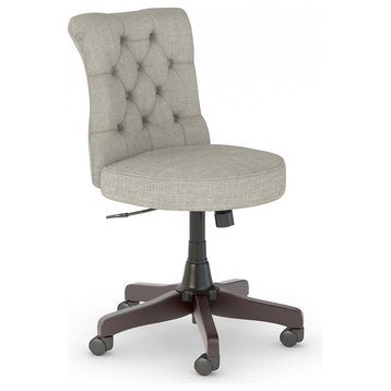 Key West Mid Back Tufted Office Chair, Light Gray Fabric