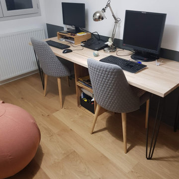 Bureau double en hêtre massif